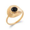 BAGUE PL-OR 750 3MIC AGATE NOIRE