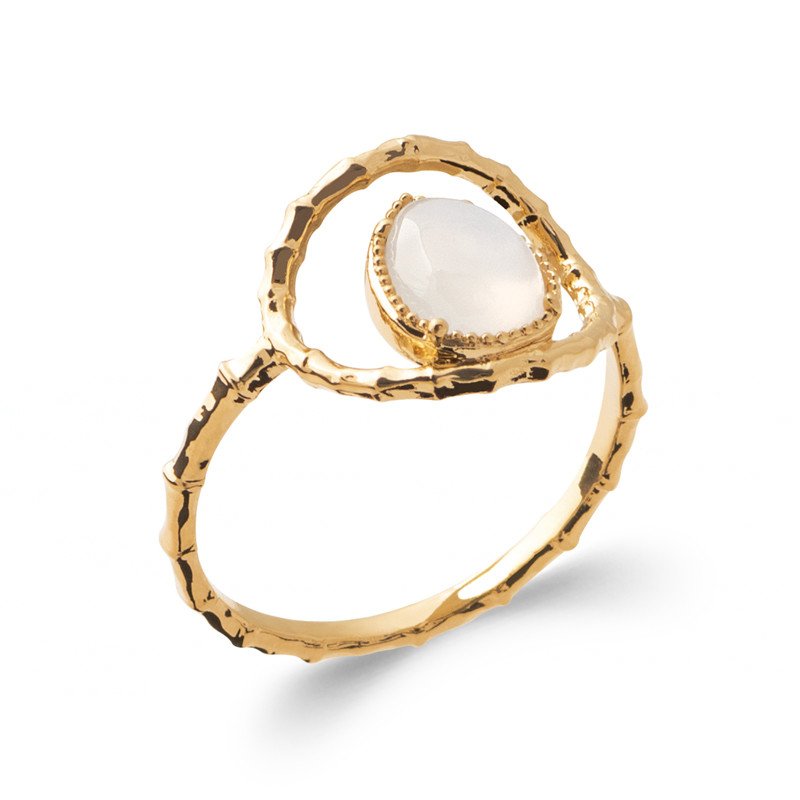 BAGUE PL-OR 750 3MIC PIERRE DE LUNE