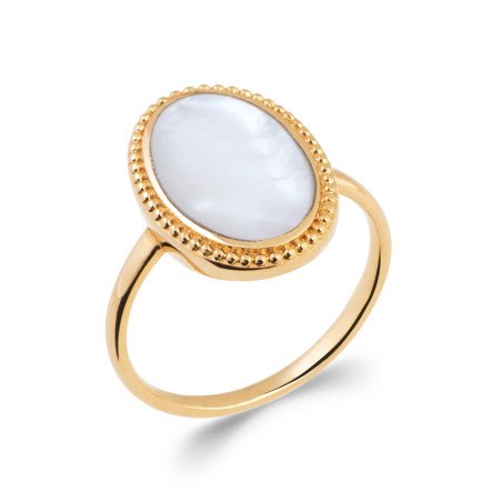 BAGUE PL-OR 750 3MIC NACRE
