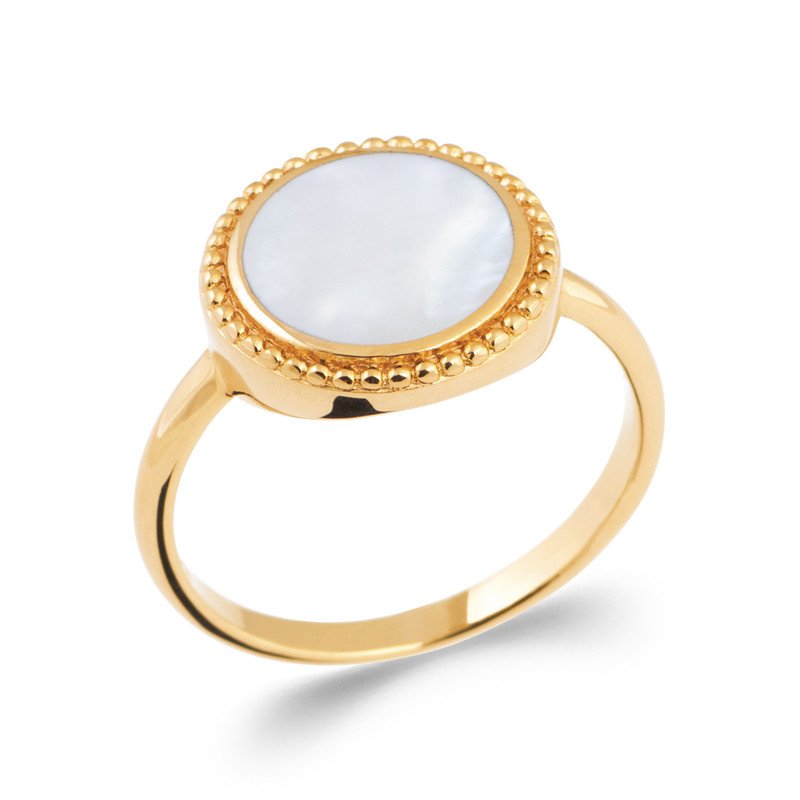 BAGUE PL-OR 750 3MIC NACRE