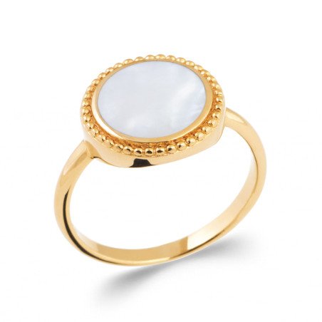 BAGUE PL-OR 750 3MIC NACRE