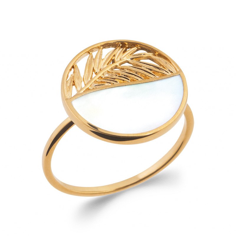 BAGUE PL-OR 750 3MIC NACRE