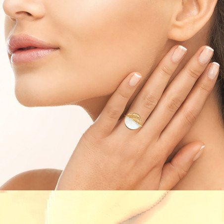 BAGUE PL-OR 750 3MIC NACRE
