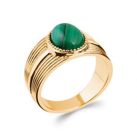 BAGUE PL-OR 750 3MIC MALACHITE