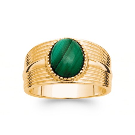 BAGUE PL-OR 750 3MIC MALACHITE