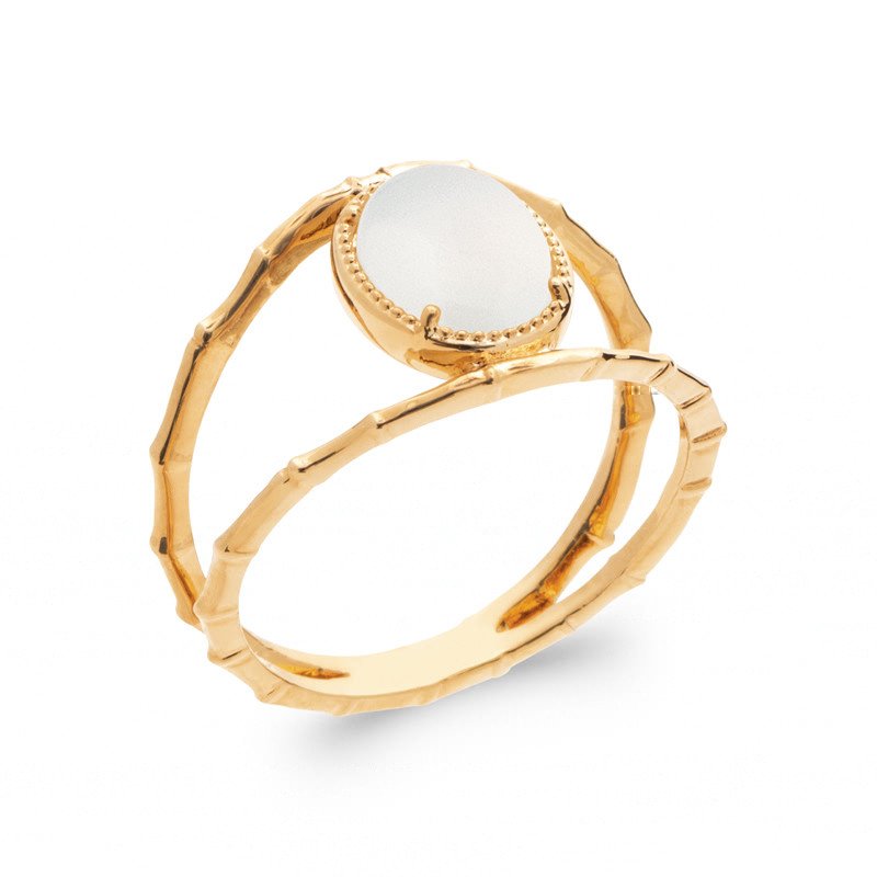 BAGUE PL-OR 750 3MIC PIERRE DE LUNE