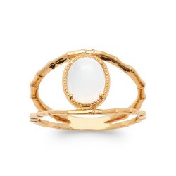 BAGUE PL-OR 750 3MIC PIERRE DE LUNE