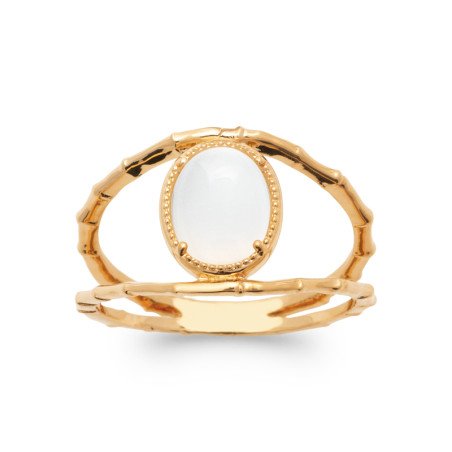 BAGUE PL-OR 750 3MIC PIERRE DE LUNE