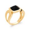 BAGUE PL-OR 750 3MIC AGATE NOIRE