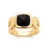 BAGUE PL-OR 750 3MIC AGATE NOIRE