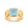 BAGUE PL-OR 750 3MIC AGATE BLEUE