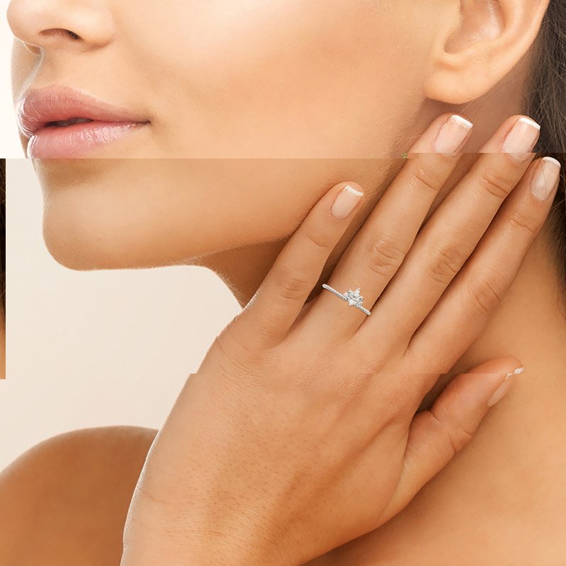 Bague Argent Rhodié Oxydes de Zirconium Scintillants