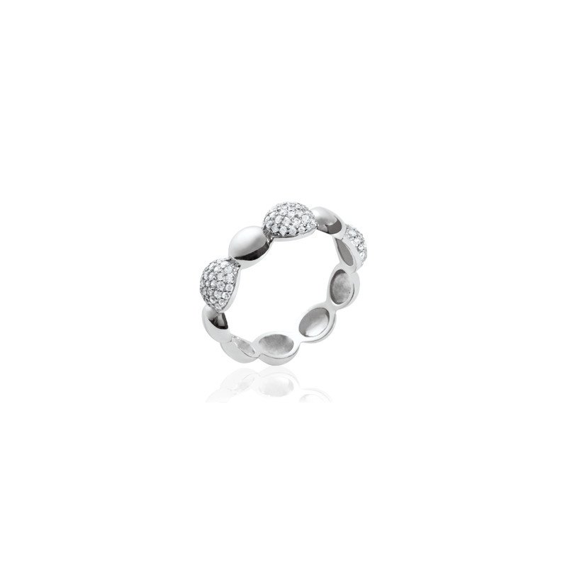 Bague Argent Rhodié Bulles Scintillantes