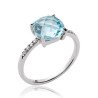 Bague Argent Rhodié Pierre Bleue et Accents Scintillants | Kara Bijoux