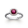 Bague Argent Rhodié Perles & Pierre Fuchsia - Kara Bijoux