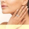 Bague Argent 925 Rhodié Double Rang Scintillant