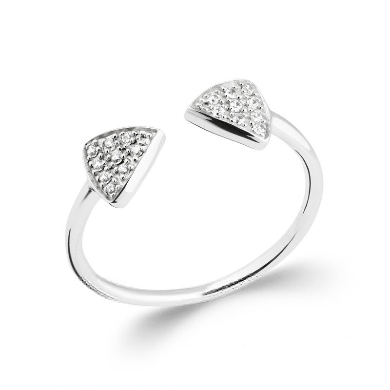 Bague Argent Rhodié Pointes Scintillantes