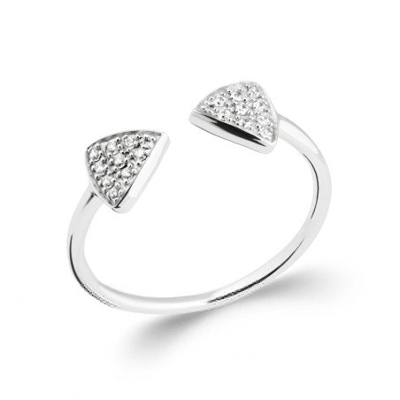 Bague Argent Rhodié Pointes Scintillantes