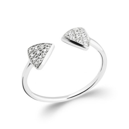 Bague Argent Rhodié Pointes Scintillantes