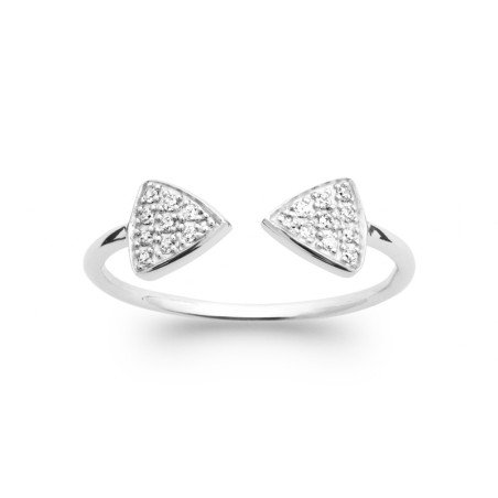 Bague Argent Rhodié Pointes Scintillantes