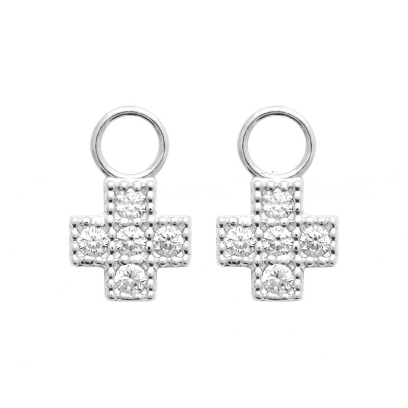 Pendentifs Croix Scintillantes en Argent Rhodié