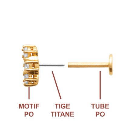 PIERCING PL-OR 750  TIGE TITANE 3MIC OZ