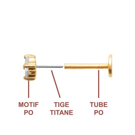 PIERCING PL-OR 750  TIGE TITANE 3MIC OZ