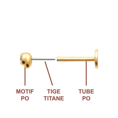 PIERCING PL-OR 750  TIGE TITANE 3MIC OZ