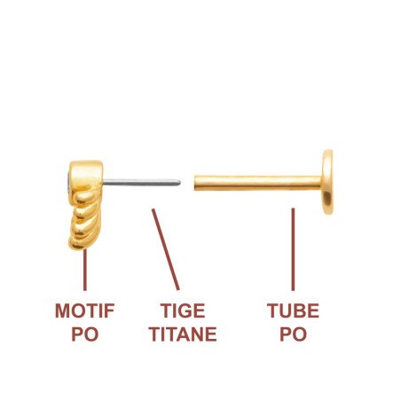 PIERCING PL-OR 750  TIGE TITANE 3MIC OZ
