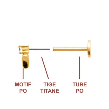 PIERCING PL-OR 750  TIGE TITANE 3MIC OZ