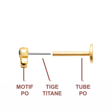 PIERCING PL-OR 750  TIGE TITANE 3MIC PS