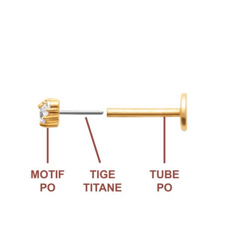 PIERCING PL-OR 750  TIGE TITANE 3MIC OZ