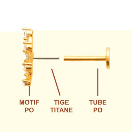 PIERCING PL-OR 750  TIGE TITANE 3MIC OZ