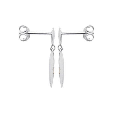 Boucles d'oreilles Cœurs Scintillants en Argent Rhodié