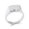 Bague Chevalière Argent Rhodié Facettes - Kara Bijoux